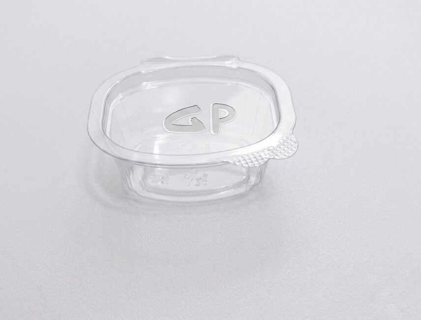 علب صوص شفافة بغطاء متصل مقاس 1 OZ